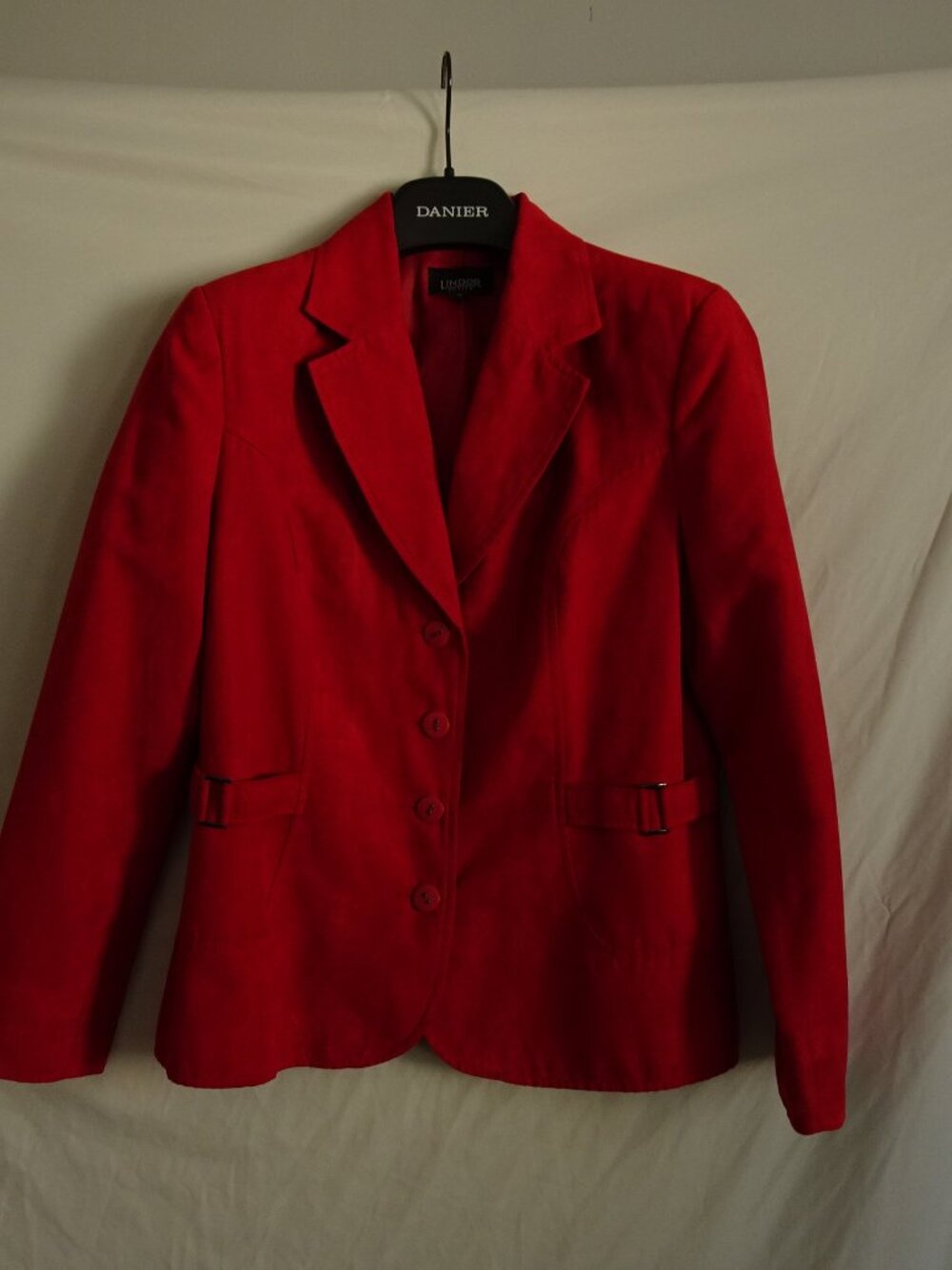 Lindor 10P Blazer Red Faux Suede Petite Size 10